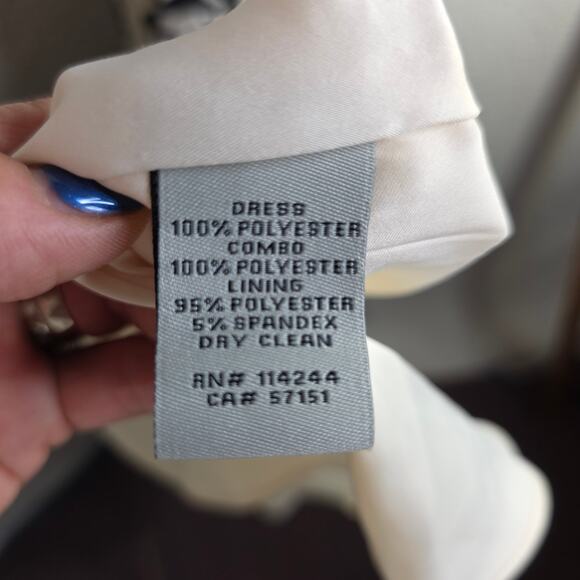 Eliza J Halter Sz8 Animal Leopard BlacknWhite W Blue belt accent maxi Dress Sexy - Picture 16 of 16